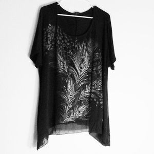 Women's Top Shortsleeve Black B.L.E.U. Brand - 2X